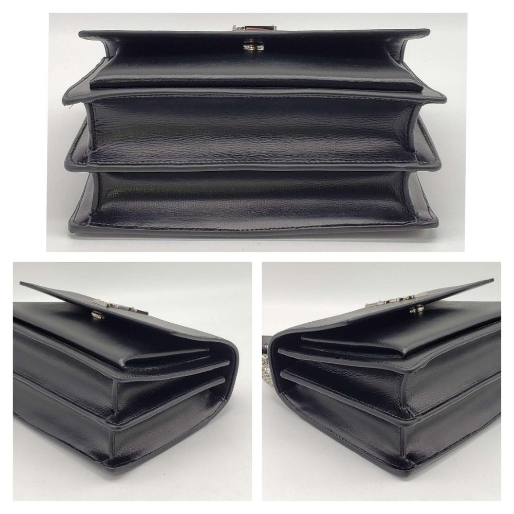 100% Authentic YSL Yves Saint Laurent Sunset Medium Leather Shoulder Bag - Picture 8 of 16